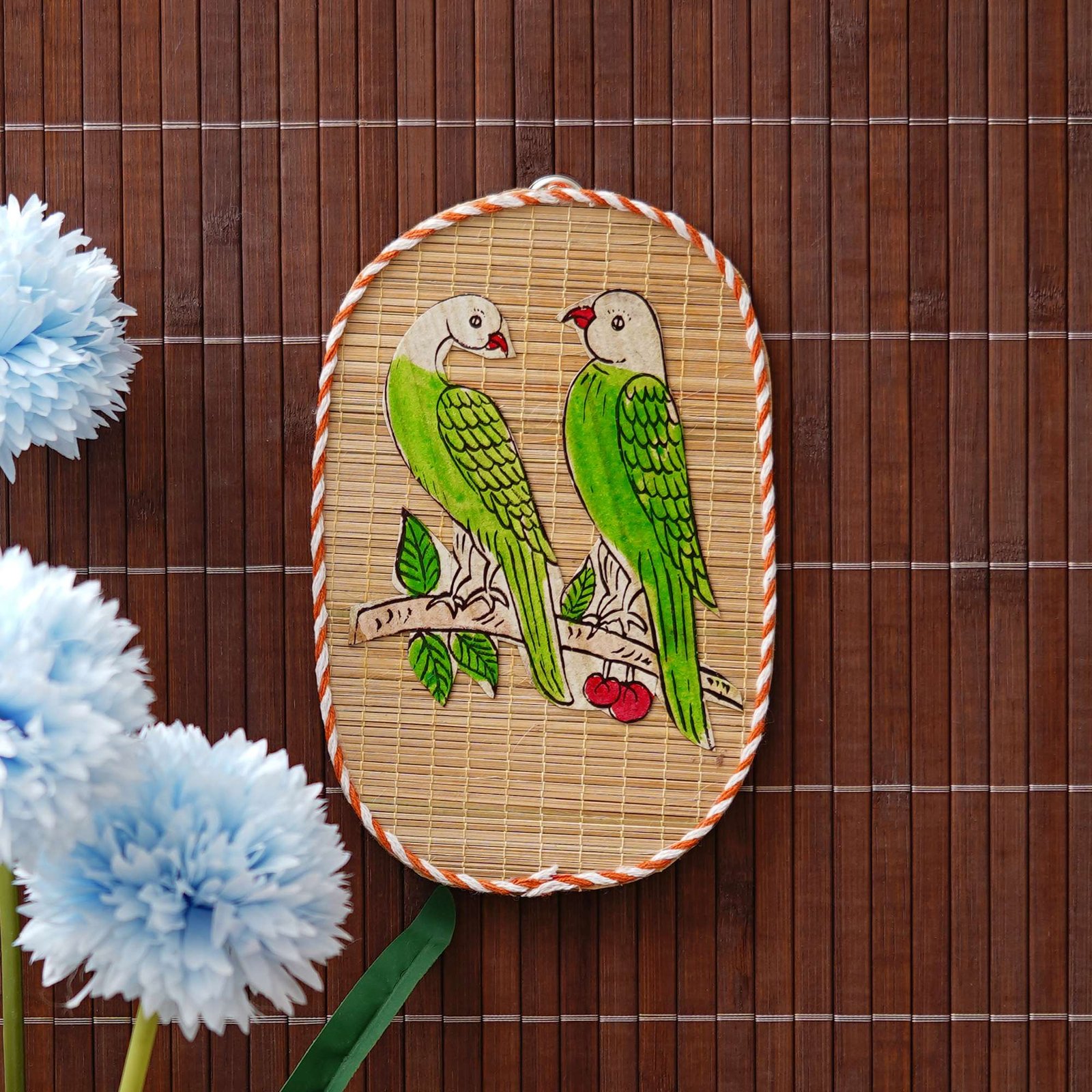 Parrot Couple Bamboo Art For Home D?cor | Bamboo Art For Bird's Lovers