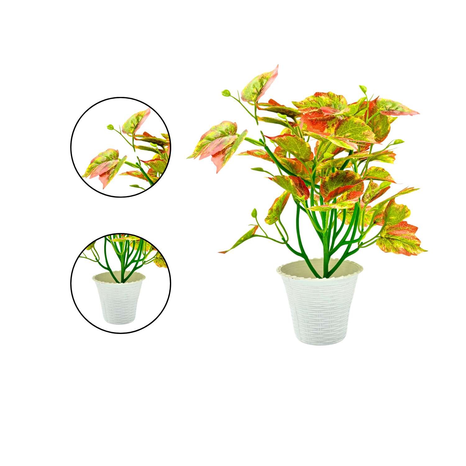 Artificial Plants with Pot Showcase Decoration Plants Leaf | Fake Plant | Artificial Plants for Home Decor Office Gifting Plants Decorative Potted Plants (RV-AP19) - Image 4