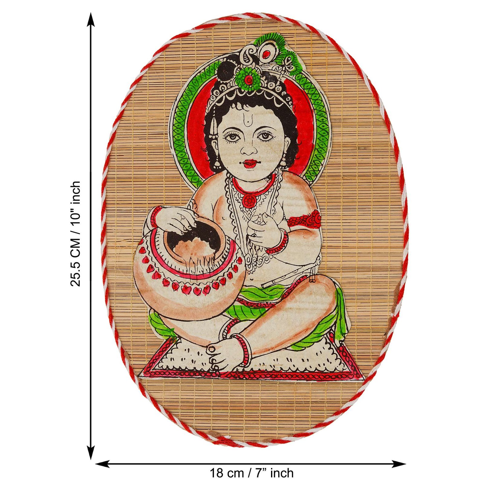 Bamboo Hand Crafted Wall Hangings Of Kanha Ji For Home D?cor | Bamboo Art For Wall Decor - Image 3